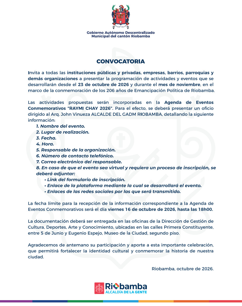 CONVOCATORIA - Agenda Raymichay 2026