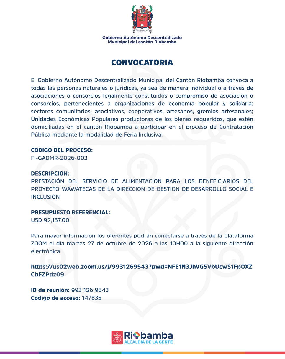 CONVOCATORIA - Proyecto Wawateca